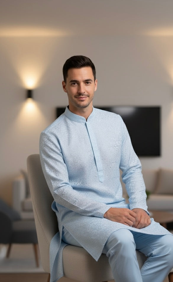 Pastel Blue Kurta Set