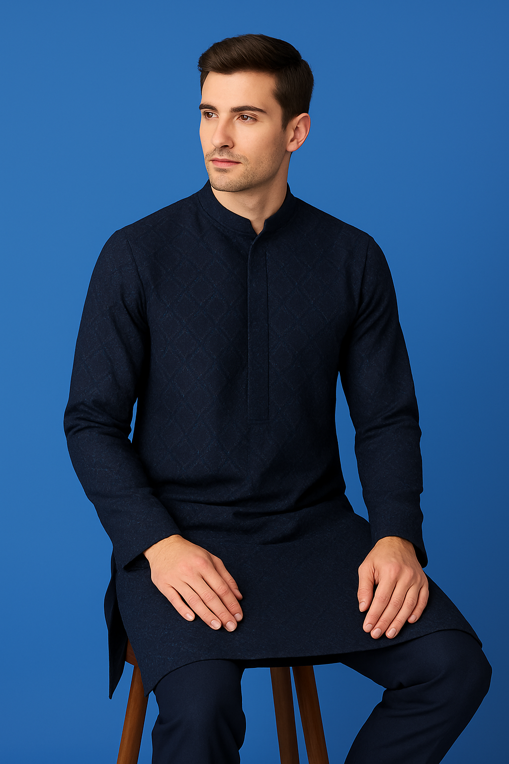 Navy Blue Kurta Set