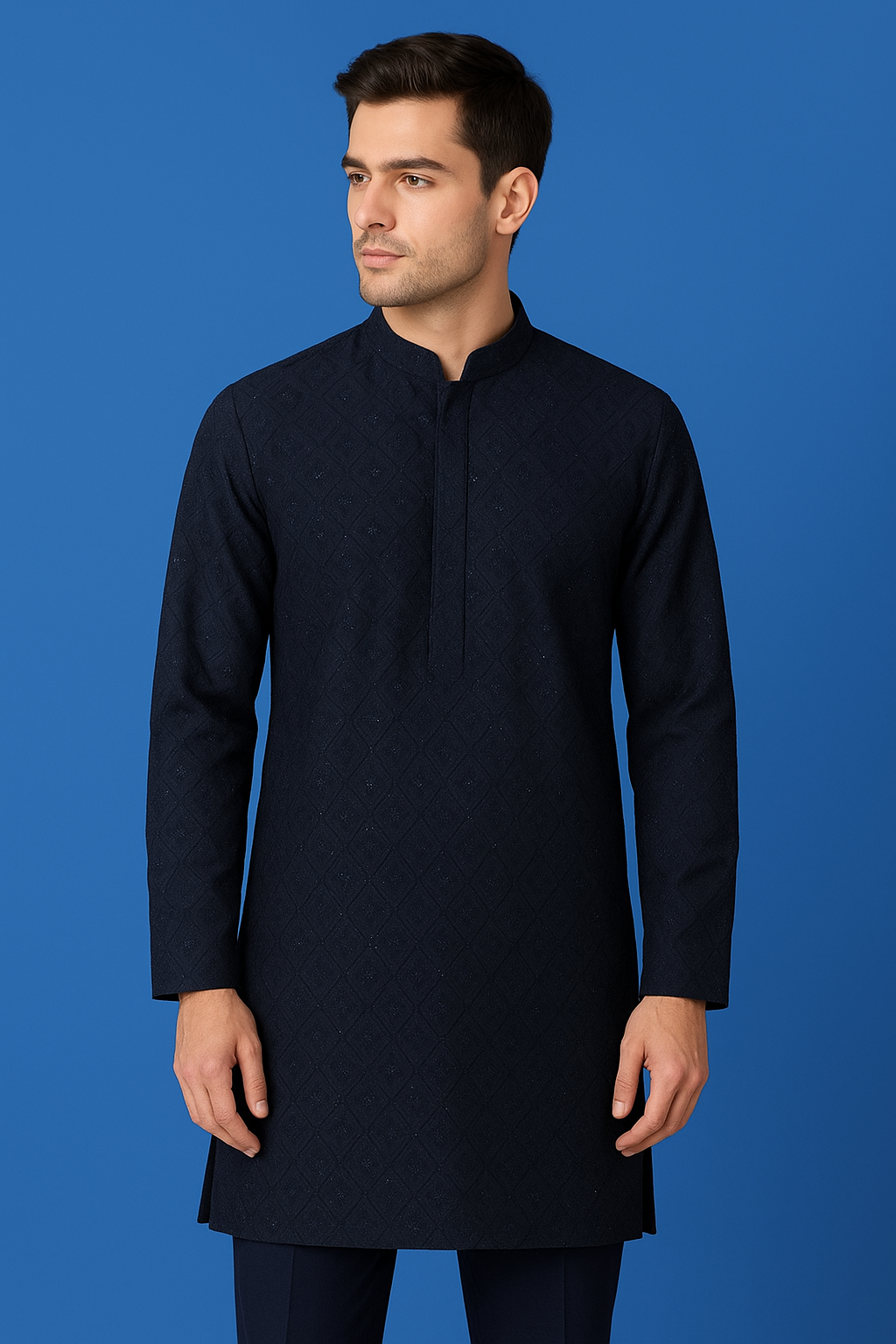 Navy Blue Kurta Set